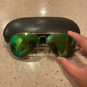 Ray-Ban Large Aviator Sunglasses (green mirror)